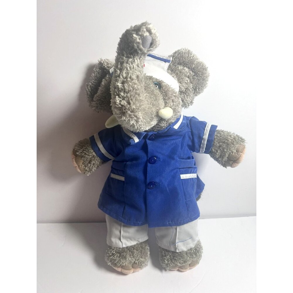 Bear Factory Plush Elephant Wearing‎ Removable Nurse Outfit 2001 Vintage Stuffed